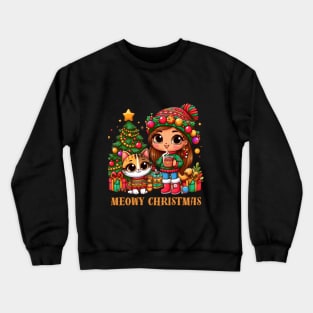 I Love Coffee Christmas And Cats, Cat And Coffee Crewneck Sweatshirt